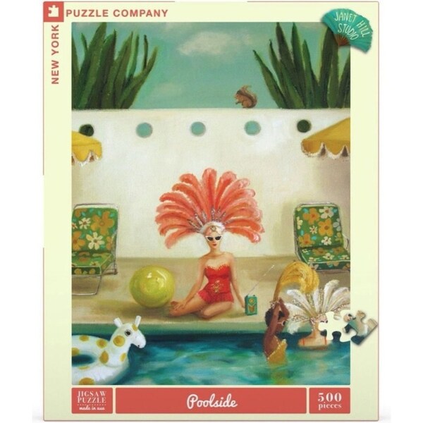 500pc New York Puzzle Co Janet Hill Kids Jigsaw Puzzle 45x60cm Poolside 10+