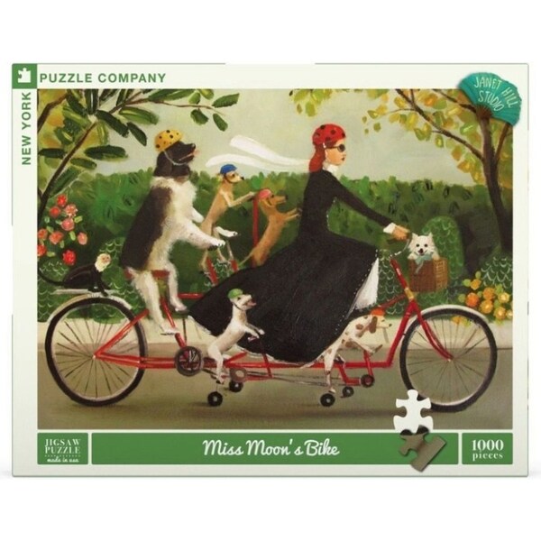 1000pc New York Puzzle Co Janet Hill Puzzle 48x67.5cm Miss Moons Bike 10+