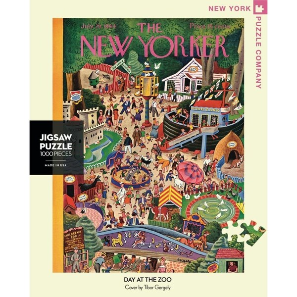 1000pc New York Puzzle Company Jigsaw Puzzle 48x66cm A Day At The Zoo 13+
