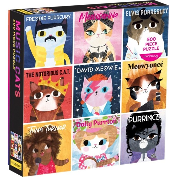 500pc Mudpuppy Kids/Children Jigsaw Puzzle Game Toy 51x51cm Music Cat 8+