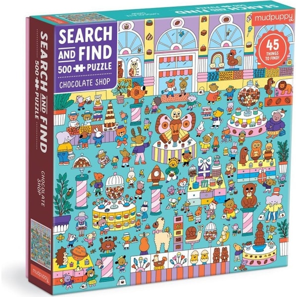 500pc Mudpuppy Search & Find Kids Jigsaw Puzzle 51x51cm Chocolate Shop 8+