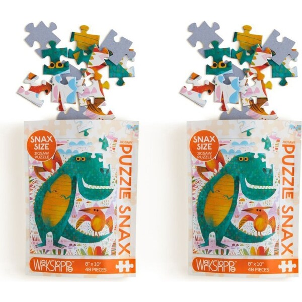 2x 48pc WerkShoppe Snax Jigsaw Puzzle 8x10in T-Rex/Friends Kids/Child Game 5y+