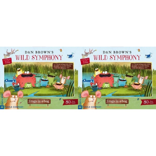 2x 80pc New York Puzzle Company Dan Brown Puzzle 61x30.5cm Frogs In A Bog 5+