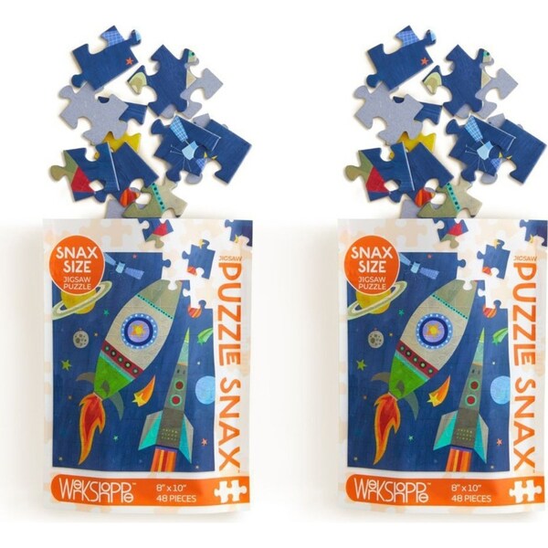 2x 48pc WerkShoppe Snax Jigsaw Puzzle 8x10in Outer Space Kids/Children Game 5+