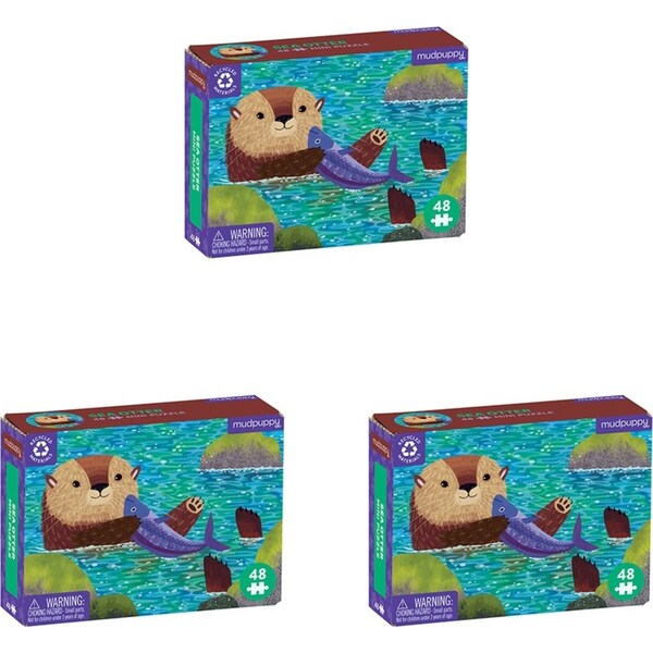 3x 48pc Mudpuppy Kids/Children Mini Jigsaw Puzzle 20x14.5cm Ocean Sea Otter 4+