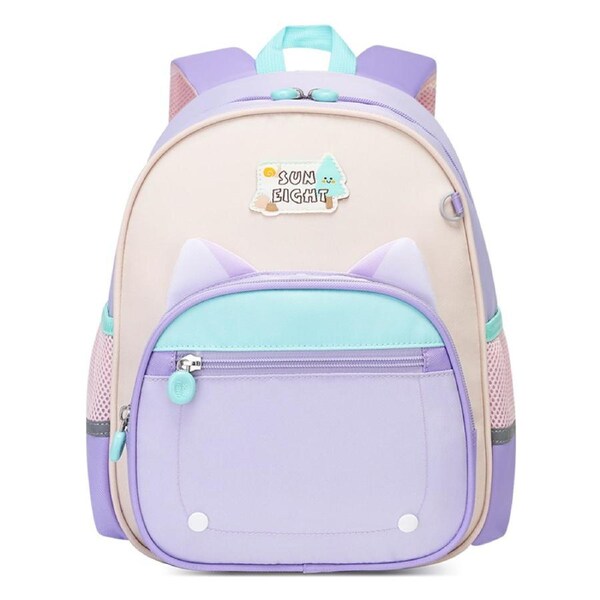 Cat Design Toddler Backpack - Mini Travel Bag for Kids, Ideal for Travel or School - Purple