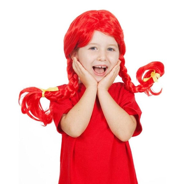 Red Plaited Kids Wig