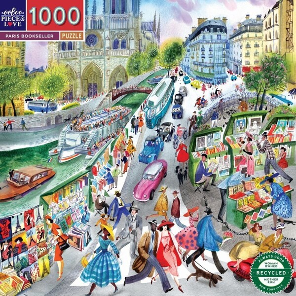 1000pc eeBoo Jigsaw Puzzle 58.4cm Educational Play Game Paris Bookseller 14+
