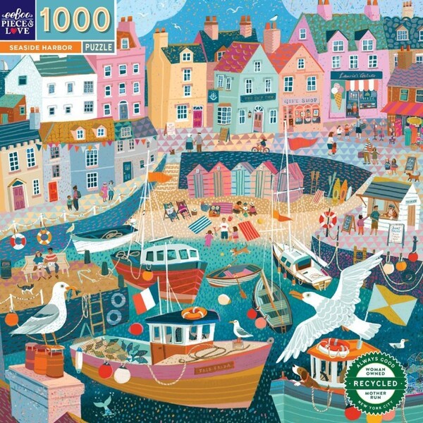 1000pc eeBoo Jigsaw Puzzle 58.4cm Educational Play Game Seaside Harbor 14+