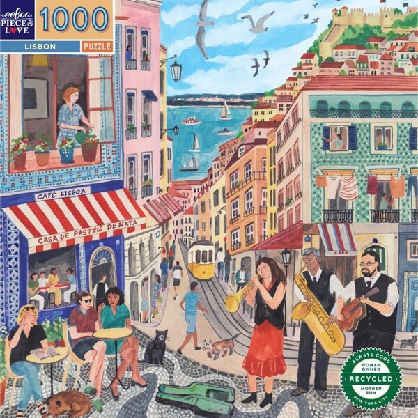 1000pc eeBoo Jigsaw Puzzle 58.4cm Square Educational Play Game Lisbon 14+