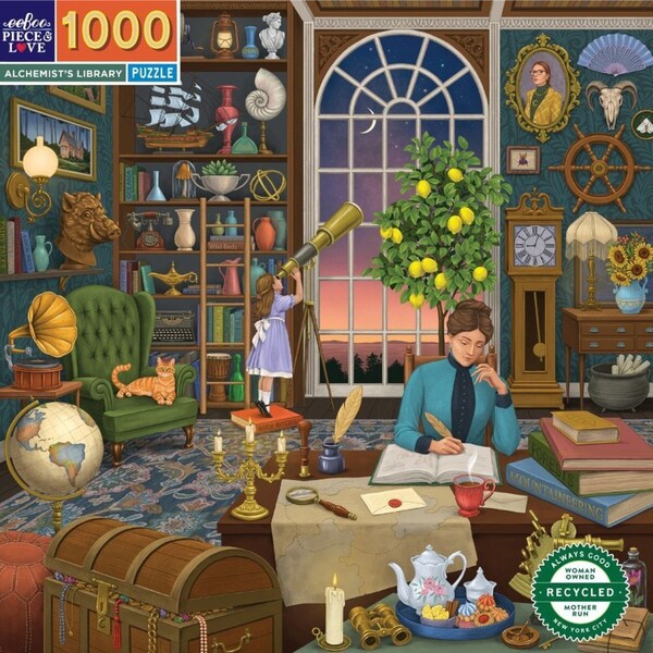 1000pc eeBoo Jigsaw Puzzle Alchemist’s Library 58.4x58.4cm Learning Game 6+
