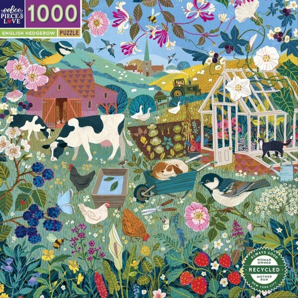 1000pc eeBoo Jigsaw Puzzle 58.4cm Educational Fun Game English Hedgerow 14+