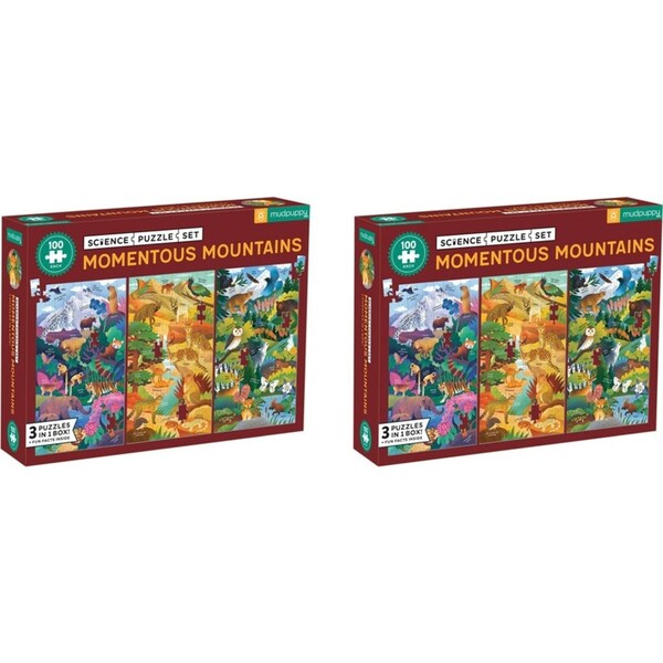 2x 100pc Mudpuppy Jigsaw Puzzle x 3 Momentous Mountains Kids/Child Game 3y+