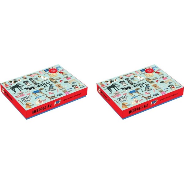 2x 1000pc Mudpuppy Family Jigsaw Puzzle 69x51cm Hot Dogs Kids Play Game 6y+
