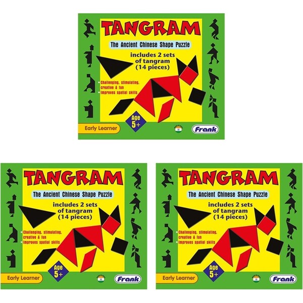 3x 14pc Frank Jigsaw Puzzle Tangram 21.5x18.5cm Educational Kids Play Game 5+