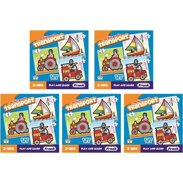5x Frank Educational 12.5cm My First Puzzle Transport Kids Fun Jigsaw Game 3+