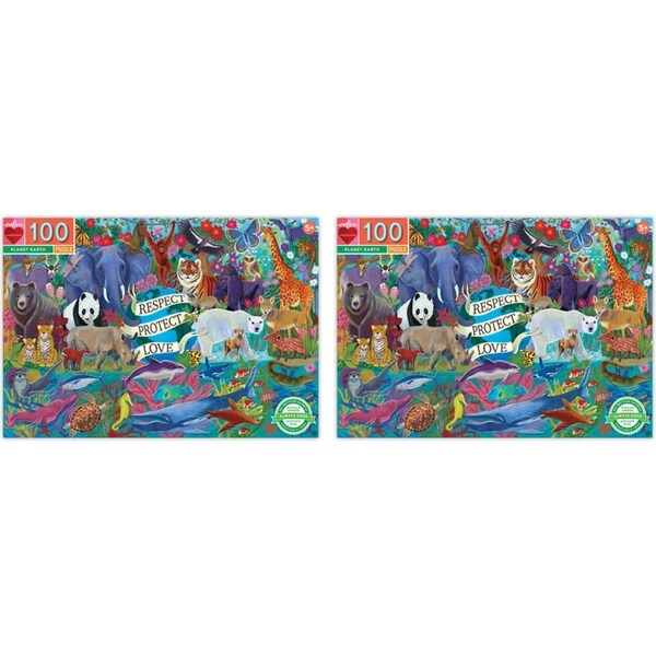 2x 100pc eeBoo Jigsaw Puzzle Planet Earth 45x68cm Kids/Child Learning Game 5+