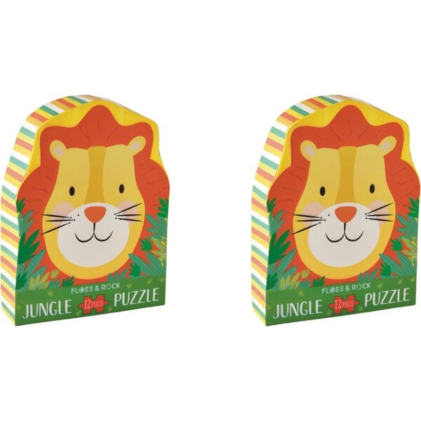 2x 12pc Floss & Rock Shaped Jigsaw Puzzle 28x28cm Lion Educational Play Game 3+