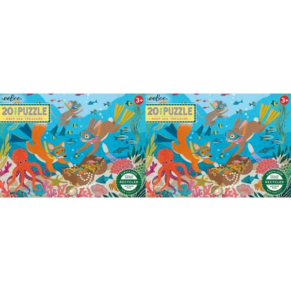 2x 20pc eeBoo Jigsaw Puzzle 28x38cm Deep Sea Treasure Play Educational Game 3+