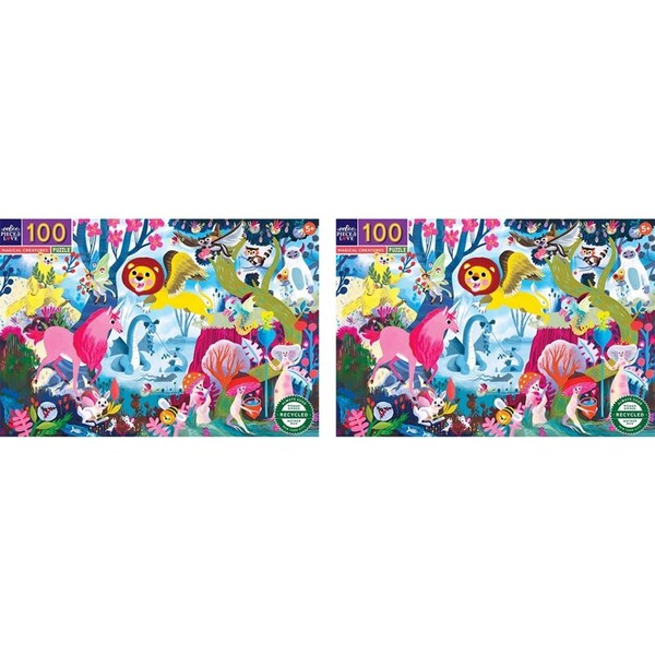 2x 100pc eeBoo Jigsaw Puzzle Magical Creatures 45x68cm Educational Game 5y+