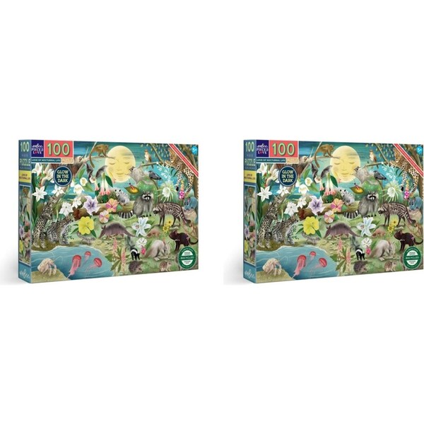2x 100pc eeBoo Jigsaw Puzzle Love of Nocturnal Life 61x40.6cm Learning Game 5+