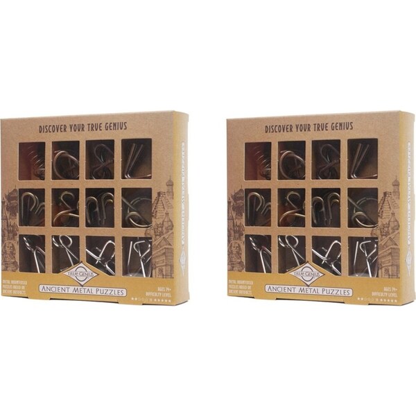 2x 12pc Project Genius Metal Ancient Collection Kids Interactive Puzzle Toy 14+