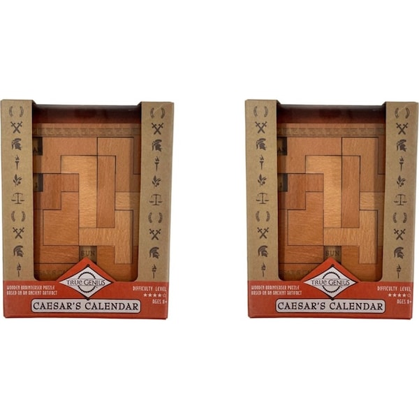 2x Project Genius 13.5x17.5cm Caesar’s Calendar Kids Play Puzzle Toy Brown 8y+