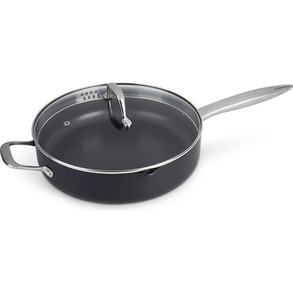 Zyliss Ultimate Pro Aluminium Saute Pan Non-Stick w/ Lid Round 28cm Black
