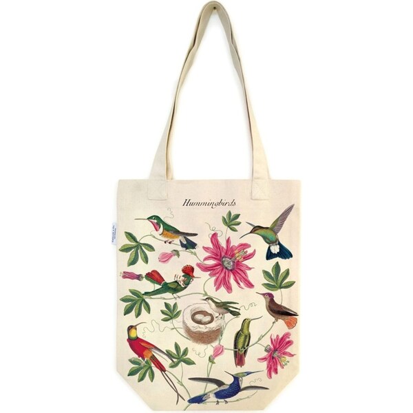Cavallini Cotton Tote Bag Travel/Shopping Carry Handbag 33x40cm Hummingbirds
