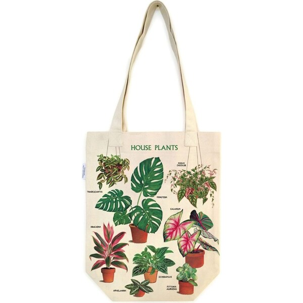 Cavallini Cotton Tote Bag Travel/Shopping Carry Handbag 33x40cm House Plants