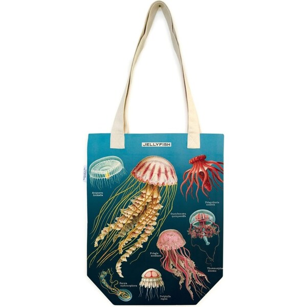 Cavallini Cotton Tote Bag Travel/Shopping Carry Handbag 33x40cm Jellyfish