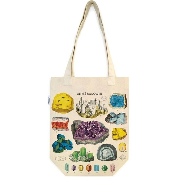 Cavallini Cotton Tote Bag Travel/Shopping Carry Handbag 33x40cm Mineralogy