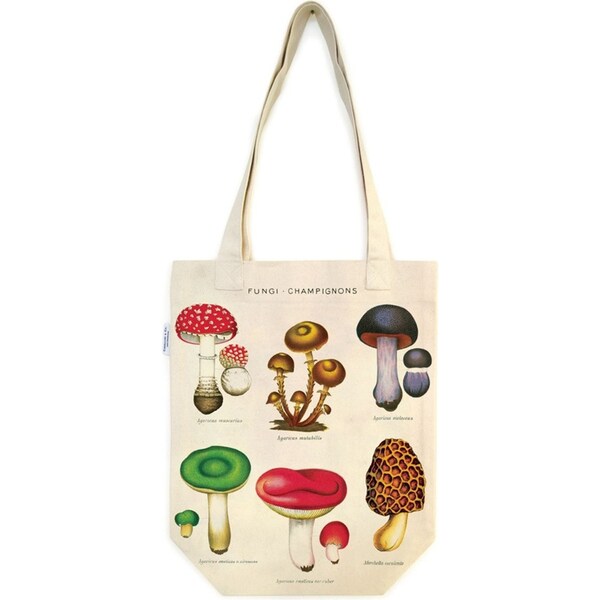 Cavallini Cotton Tote Bag Travel/Shopping Carry Handbag 33x40cm Mushrooms