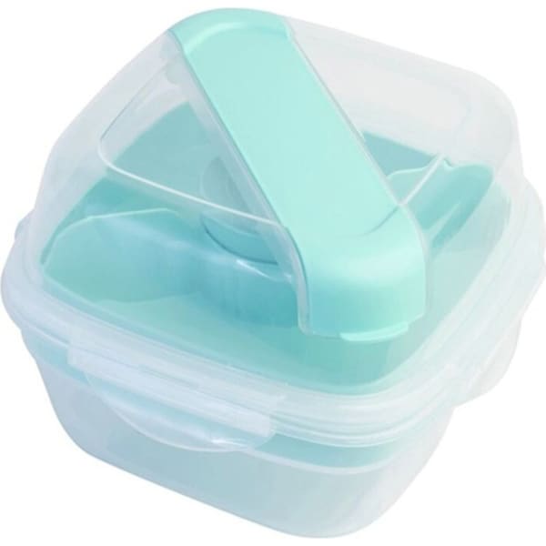 LocknLock 2in1 To-Go 1.5L Salad Container Lunchbox Storage w/Spoon/Fork Aqua