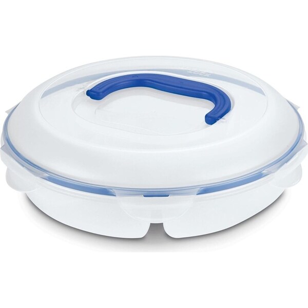 LocknLock Chip n Dip Snack Veggies Container 2.3L/32cm Round Divider Clear