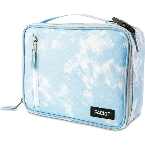 PackIt Freezable Polycanvas Lunch Box Food Storage Bag 25cm Rect Blue Sky