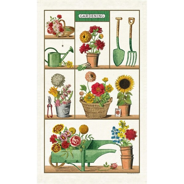 Cavallini Cotton Kitchen Tea Towel Absorbent Dish Cloth 48x80cm Gardening