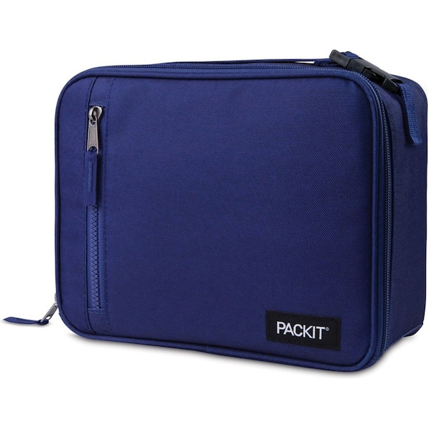PackIt Freezable Polycanvas Lunch Box Bag Storage Rectangle 25cm True Blue