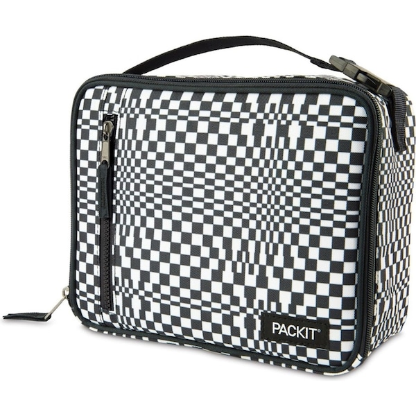 PackIt Freezable Polycanvas Lunch Box Bag Storage Rectangle 25cm Checked Out