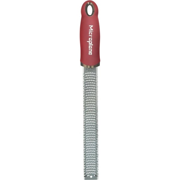 Microplane Premium Lemon/Lime Zester/Grater Stainless Steel Pomegranate Red
