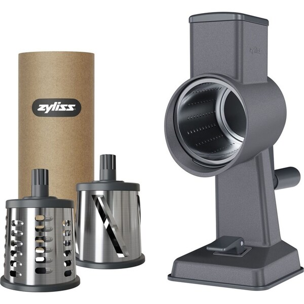 Zyliss Gourmet Rotary Drum Grater Cutter/Slicer/3x Stainless Steel Drums GRY
