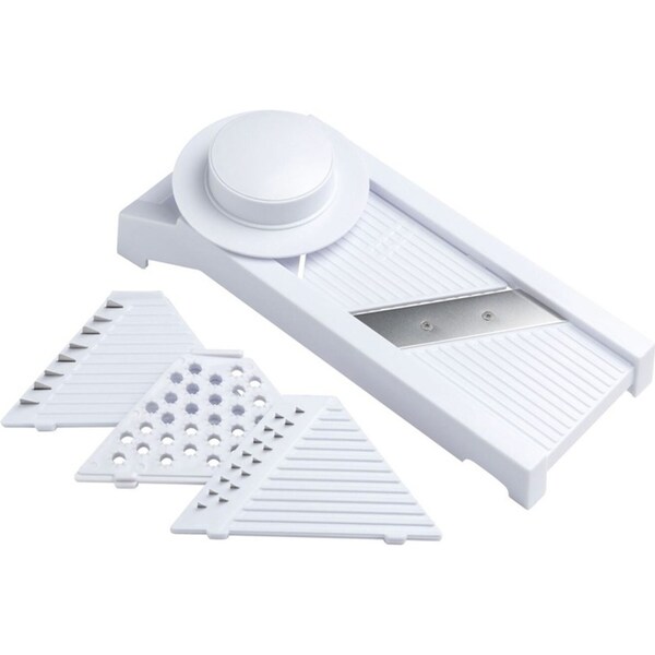 Culinare Mandoline Slicer w/ 4 Blades Fine/Course Fruit/Vegetable Slicer WHT