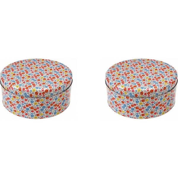 2x Rex London Cake Tin Kitchen/Pantry Homebake Food Storage Round 24cm Tilde