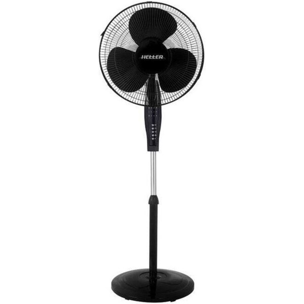 Heller 40cm Adjustable Home/Office Pedestal Fan With Remote 50W - Black