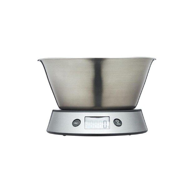 Taylor S/Steel Digital Weighing Food Measure Kitchen Scale w/ Bowl 5kg SLVR