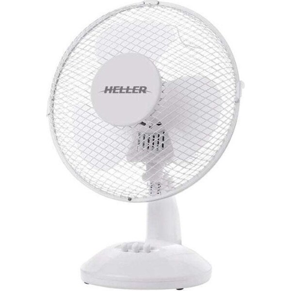 Heller 23cm Compact Adjustable Cooling Home/Office Desk Fan 20W - White