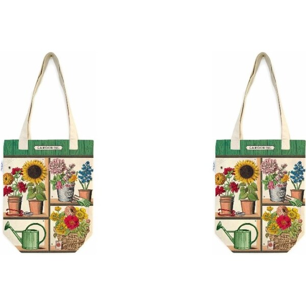 2x Cavallini Cotton Tote Bag Travel/Shopping Carry Handbag 33x40cm Gardening