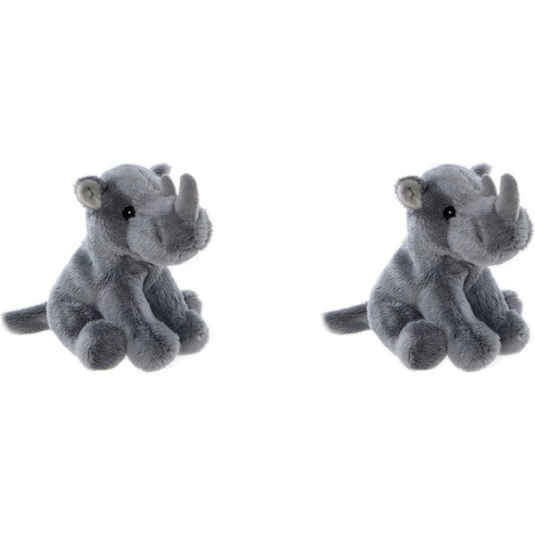 2x Charlie Bears Cuddle Cub Rhino Kids/Baby Plush Soft Fun Play Toy 0m+ Grey