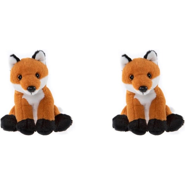 2x Charlie Bears Cuddle Cub Fox Kids/Children/Baby Soft Fun Play Toy 0m+ Orange