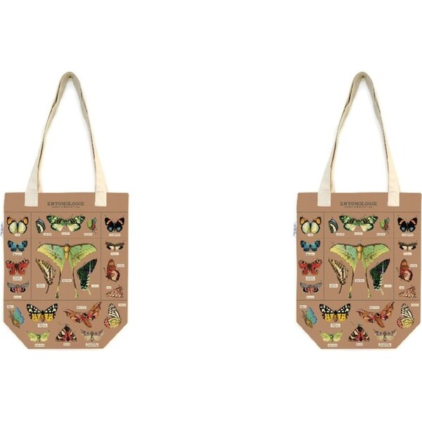 2x Cavallini Cotton Tote Bag Travel/Shopping Carry Handbag 33x40cm Entomology